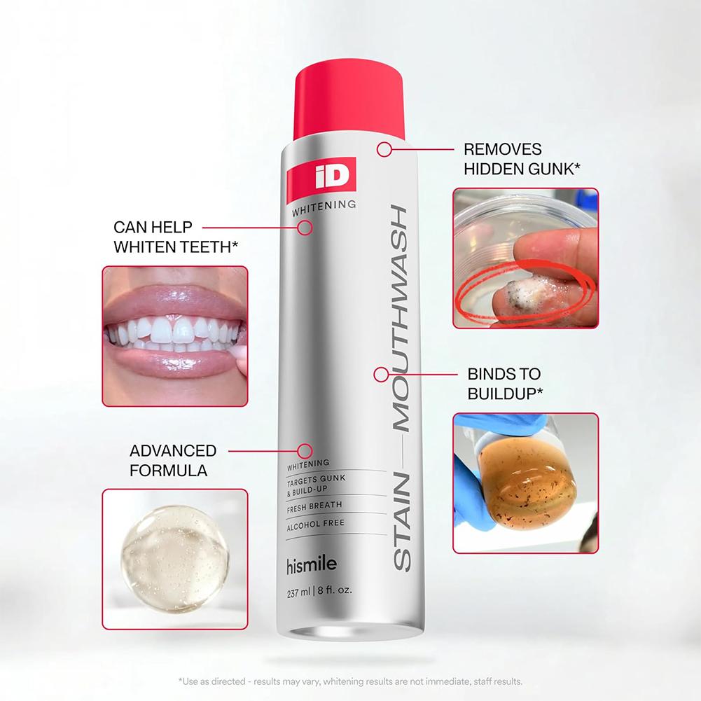 Teeth Whitening Mouthwash - Hismile iD Alcoholvrije mondwater Diepe reiniging